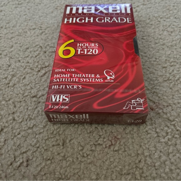 Maxwell VHS cassette high grade recordable tape 6 hours/ T-120 New - Picture 2 of 10